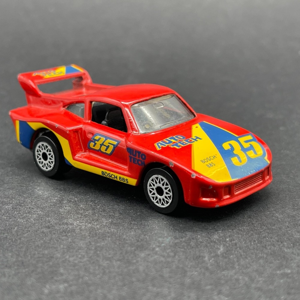 Matchbox #35 Racing Porsche 935 Auto Tech Race Car Red Diecast 1/57 Bosch Loose